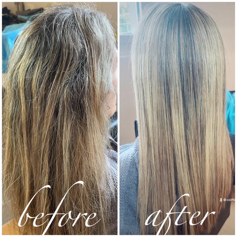 Haar nach dem Kerasilk Keratin-Treatment – glatt und glänzend