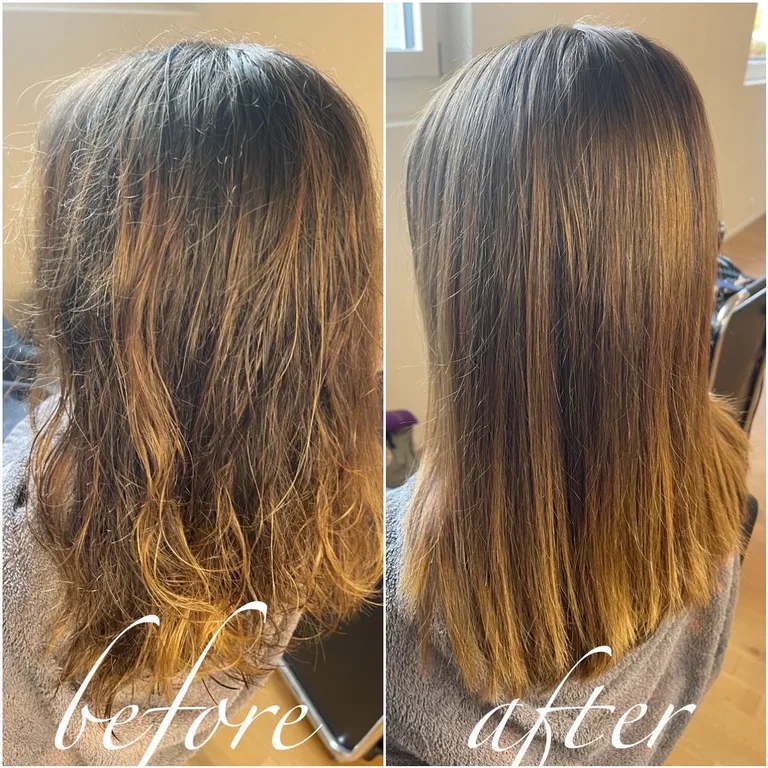 Seidige, glänzende Haare nach dem Treatment